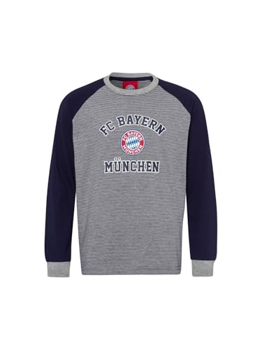 FC Bayern München Schlafanzug | Pyjama | Kinder | Gestreift | Blau-Grau von FC Bayern München
