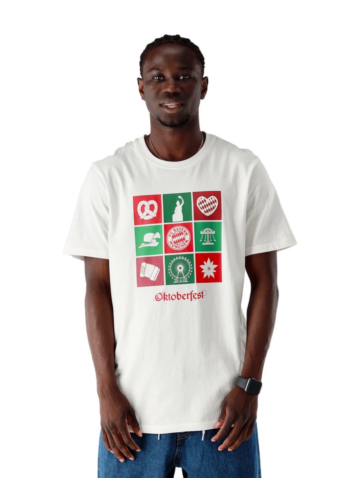 FC Bayern München T-Shirt FC Bayern München, T-Shirt Oktoberfest™, Herren, Off white von FC Bayern München