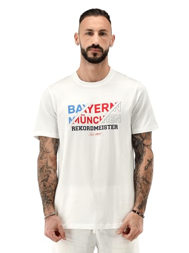 FC Bayern München T-Shirt Rekordmeister Herren Weiß, Rot oder Navy von FC Bayern München