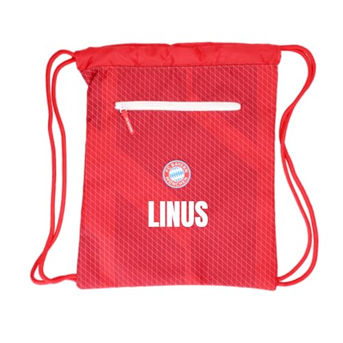 FC Bayern München Turnbeutel - Personalisiert mit Namen - Sportbeutel Kinder rot von FC Bayern München