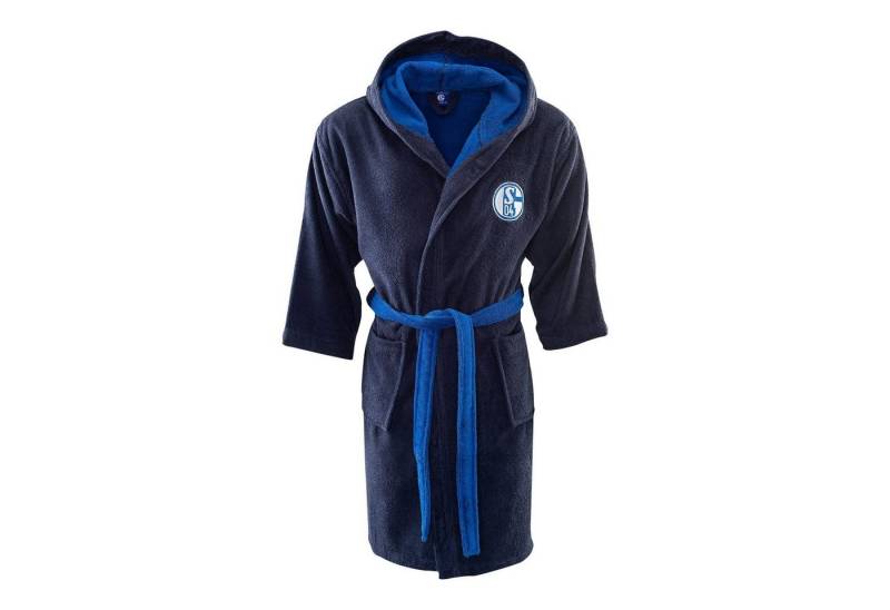 FC Schalke 04 Unisex-Bademantel Bademantel navy Kapuze, Langform, Baumwolle von FC Schalke 04