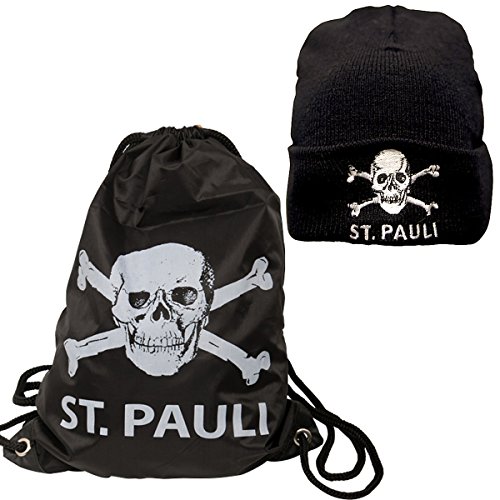 FC St. Pauli 2-teiliges Kombi-Set aus Mütze und Turnbeutel Totenkopf von FC St. Pauli