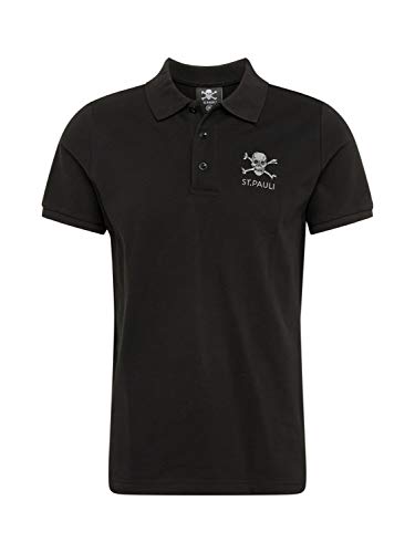 FC St. Pauli Herren Shirt Polo Totenkopf schwarz (L) von FC St. Pauli