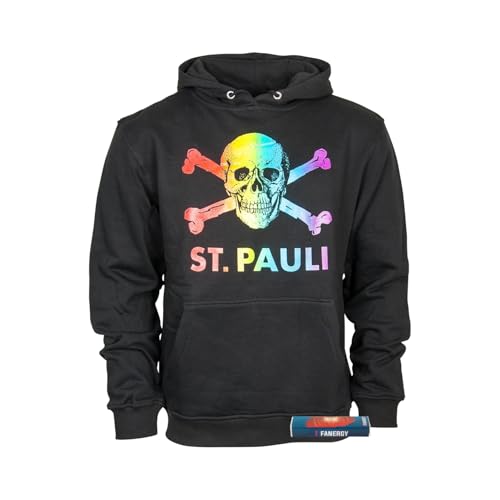 FC St.Pauli Hoodie Herren Totenkopf Kapuzenpullover FCSP Fanartikel + 2xFanergy Traubenzucker von FC St. Pauli