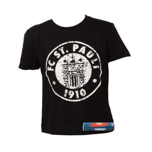 FC St. Pauli Kinder T-Shirt Logo Schwarz-Weiß FCSP Fanartikel + Fanergy Traubenzucker (DE/NL/SE/PL, Numerisch, 128, Regular, Schwarz) von FC St. Pauli