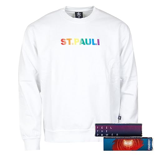 FC St. Pauli - Sweatshirt Pullover Rainbow Sublimation - weiß + 2X FANERGY Traubenzucker (as3, Alpha, m, Regular, Regular) von FC St. Pauli