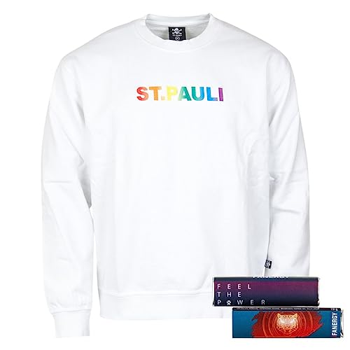 FC St. Pauli - Sweatshirt Pullover Rainbow Sublimation - weiß + 2X FANERGY Traubenzucker (as3, Alpha, xx_l, Regular, Regular) von FC St. Pauli