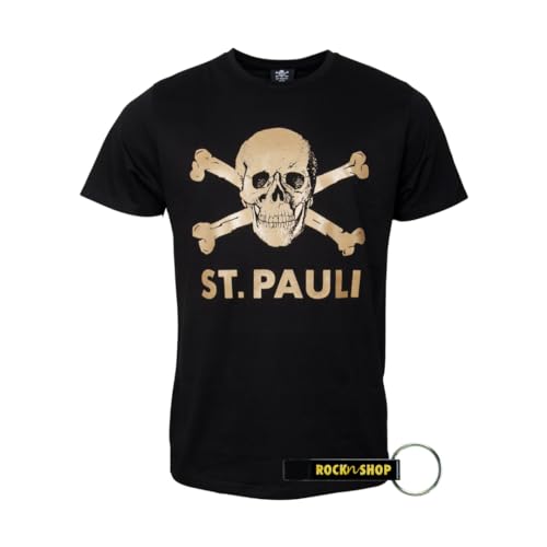 FC St. Pauli Totenkopf Herren T-Shirt FCSP Fanartikel + RocknShop Flaschenöffner von FC St. Pauli