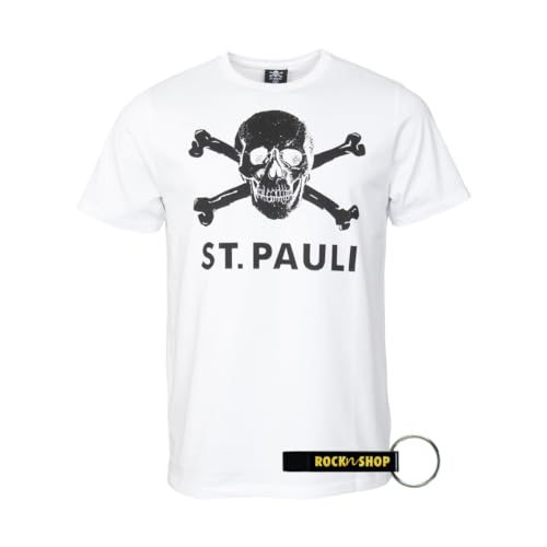 FC St. Pauli Totenkopf Herren T-Shirt FCSP Fanartikel + RocknShop Flaschenöffner von FC St. Pauli