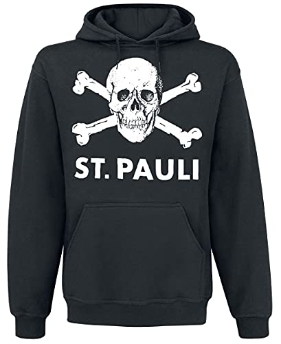 FC St. Pauli Totenkopf I Männer Kapuzenpullover schwarz M 100% Baumwolle Fan-Merch, Fußball von FC St. Pauli