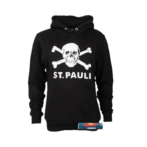 FC St.Pauli Hoodie Damen Totenkopf Kapuzenpullover Schwarz FCSP Fanartikel + 2xFanergy Traubenzucker von FC St. Pauli