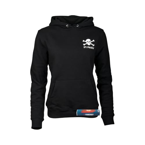 FC St.Pauli Hoodie Damen Totenkopf Kapuzenpullover Schwarz II FCSP Fanartikel + 2xFanergy Traubenzucker von FC St. Pauli