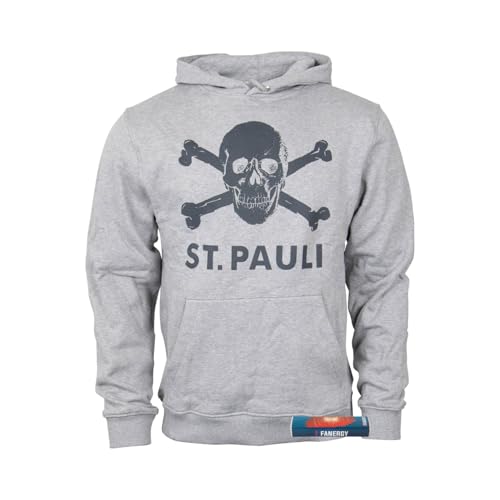 FC St.Pauli Hoodie Herren Totenkopf Kapuzenpullover FCSP Fanartikel + 2xFanergy Traubenzucker von FC St. Pauli