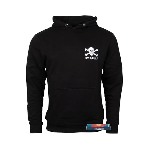 FC St.Pauli Hoodie Herren Totenkopf Kapuzenpullover FCSP Fanartikel + 2xFanergy Traubenzucker von FC St. Pauli