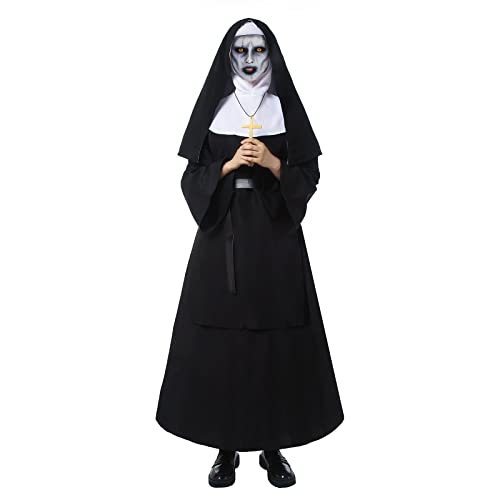 Die Nonne Kostüm Damen Nonne Cosplay Valak Outfit Gruseliges Halloween Kostüm XXXL von FCCAM FCCAM