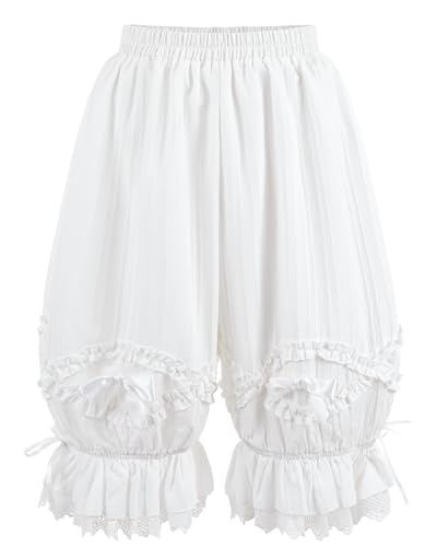 FCCAM Vintage Bloomers Damen Pantaloons Damen Lolita Bloomer Victorian Steampunk Bloomers Shorts, Weiß, L FCCAM Vintage Bloomers Damen Pantaloons Damen Lolita Bloomer Victorian Steampunk Bloomers Shorts, Weiß, L von FCCAM