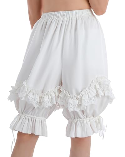 FCCAM Vintage Bloomers Damen Shorts mit Spitze Lolita Bloomer Victorian Steampunk Bloomers Shorts, L/XL von FCCAM