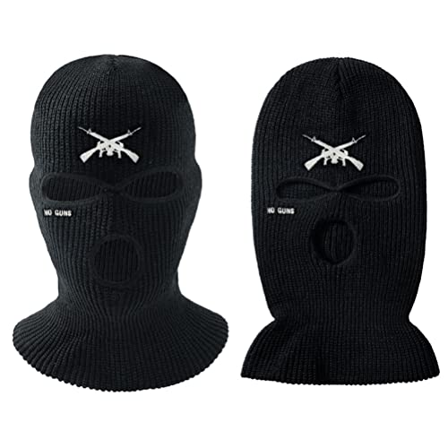 FCHMY 2022 Neue 3 Löcher Balaclava gestrickt Brief Bestickt Gesicht Abdeckung Warm Ski Gesichtsschutz für Männer Frauen Outdoor Radfahren Skifahren Laufen von FCHMY