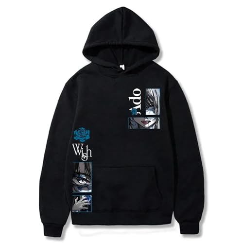 FCJKMNM ADO Wish Tour Druck Kapuzenpullover Lustiger Hip Hop Hoodie Männer Frauen Mode Sweatshirt Casual Street Langarm Pullover XXS-4XL-Black||XXS von FCJKMNM