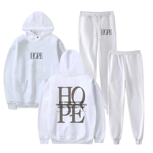 FCJKMNM NF Hope Tour Merch Kapuzenpullover Sets 2D Print Hoodie Jogger Frauen Männer Hosen Zweiteiliges Set Sweatshirts+Sweatpants XXS-4XL-White||XXS von FCJKMNM