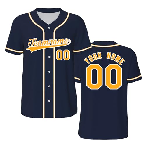 FCLYDER Individuelles Baseballtrikot, Personalisierte Baseball-Shirts, Baseball Sportuniform für Männer Frauen Jugendliche, Personalisierte Baseball Trikots mit Name&Nummer von FCLYDER