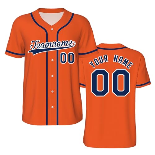 FCLYDER Individuelles Baseballtrikot, Personalisierte Baseball-Shirts, Baseball Sportuniform für Männer Frauen Jugendliche, Personalisierte Baseball Trikots mit Name&Nummer von FCLYDER