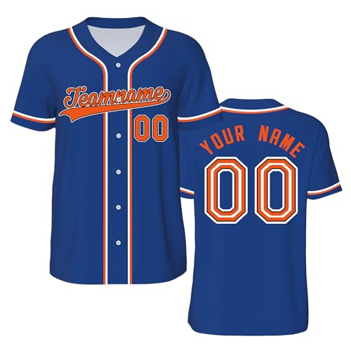 FCLYDER Individuelles Baseballtrikot, Personalisierte Baseball-Shirts, Baseball Sportuniform für Männer Frauen Jugendliche, Personalisierte Baseball Trikots mit Name&Nummer von FCLYDER