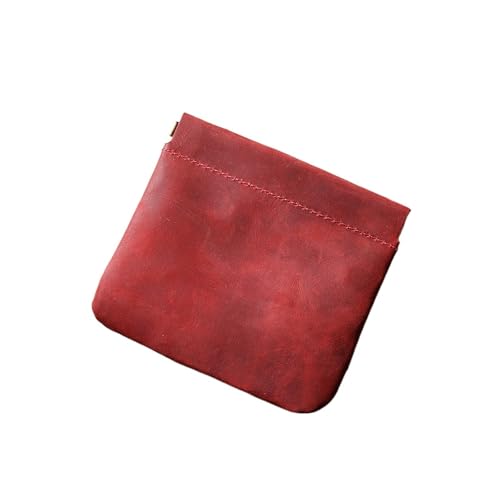 FCMWLKEJI PU-Leder einfache Mini Lippenstift Make-up Aufbewahrungstasche Frauen quadratische kleine Kosmetiktasche tragbare Make-up Schlüssel Organisation Taschen, Rot, 12x10cm, rot, 12x10cm von FCMWLKEJI