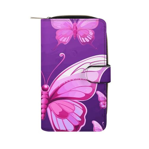 FCTVSKLN Geldbörse für Männer Brieftasche Kartenhalter Reißverschluss Schmetterling bedruckte Brieftasche mehrere Kreditkartenhalter Brieftasche für Männer Frauen, Stil, 19.7 * 11 * 3.5cm, lässig von FCTVSKLN