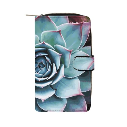 FCTVSKLN Geldbörse für Männer Brieftasche Kartenhalter Reißverschluss Sukkulenten bedruckte Brieftasche mehrere Kreditkartenhalter Brieftasche für Männer Frauen, Stil, 19.7 * 11 * 3.5cm, lässig, Stil von FCTVSKLN