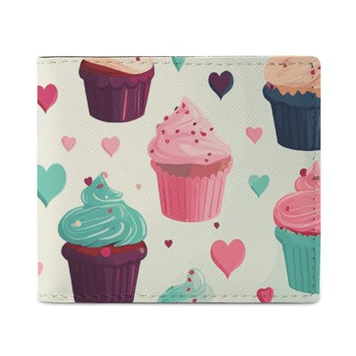 Geldbörse Kartenetui Münzbörse Herren Cupcake Süßigkeiten Herzen süß bedruckt Geldbörse für den täglichen Gebrauch und passt in jede Tasche mit Leichtigkeit, Stil, Einheitsgröße, Stil:, Einheitsgröße von FCTVSKLN