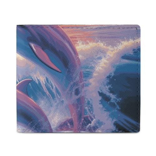Geldbörse Kartenetui Münzbörse Herren Delfine Kunst bedruckte Geldbörse für den täglichen Gebrauch und passt in jede Tasche mit Leichtigkeit, Stil, Einheitsgröße, Stil:, Einheitsgröße von FCTVSKLN