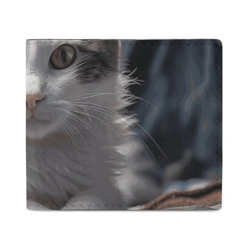 Geldbörse Kartenetui Münzbörse Herren Katze auf Matratze bedruckte Geldbörse für den täglichen Gebrauch und passt in jede Tasche mit Leichtigkeit, Stil, Einheitsgröße, Stil:, Einheitsgröße von FCTVSKLN