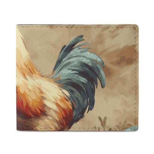 Geldbörse Kartenetui Münzbörse Herren Kunst Huhn Tier Malerei bedruckte Geldbörse für den täglichen Gebrauch und passt in jede Tasche mit Leichtigkeit, Stil, Einheitsgröße, Stil:, Einheitsgröße von FCTVSKLN