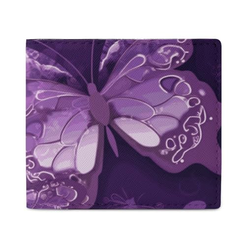 Geldbörse Kartenetui Münzbörse Herren Lila Schmetterlinge bedruckte Geldbörse für den täglichen Gebrauch und passt in jede Tasche mit Leichtigkeit, Stil, Einheitsgröße, Stil:, Einheitsgröße von FCTVSKLN