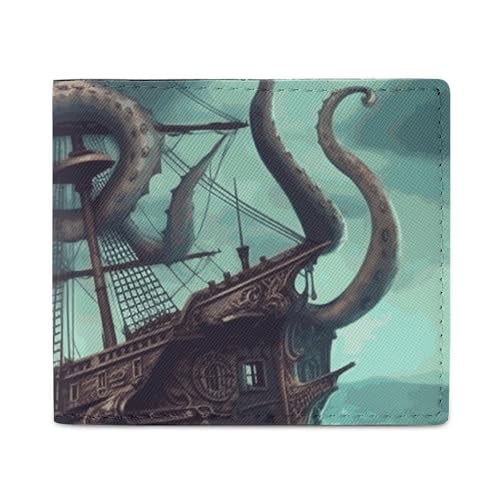 Geldbörse Kartenetui Münzbörse Herren Octopus Schiff bedruckte Geldbörse für den täglichen Gebrauch und passt in jede Tasche mit Leichtigkeit, Stil, Einheitsgröße, Stil:, Einheitsgröße von FCTVSKLN
