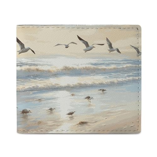 Geldbörse Kartenetui Münzbörse Herren Strand mit Meeresvögeln bedruckte Geldbörse für den täglichen Gebrauch und passt in jede Tasche mit Leichtigkeit, Stil, Einheitsgröße, Stil:, Einheitsgröße von FCTVSKLN