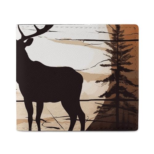 Geldbörse Kartenetui Münzbörse für Herren, Wilde Elch-Silhouette, bedruckt, für den täglichen Gebrauch, passt in jede Tasche mit Leichtigkeit, Stil, Einheitsgröße, Stil:, Einheitsgröße von FCTVSKLN