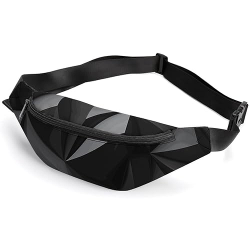 Gürteltasche, Umhängetasche, schwarz, geometrischer Druck, kleine Schultertasche für Reisen, Wandern, Laufen, Stil, 36 x 15 cm, Bauchtaschen, Stil:, 36*15cm, Bauchtaschen von FCTVSKLN