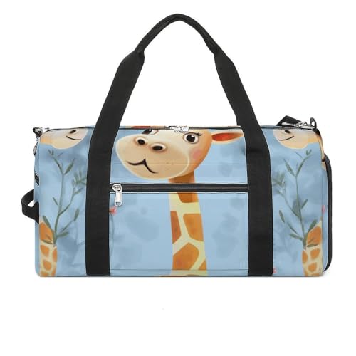 Turnbeutel Duffle Bag Cute Giraffe Printed Yoga Bag Printed Backpack Duffel Bag Small Gym Bag for Travel Sports Style One Size Gym Bag, Stil:, Einheitsgröße, Turnbeutel von FCTVSKLN