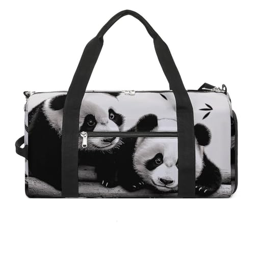 Turnbeutel Duffle Bag Cute Pandas Printed Yoga Bag Printed Backpack Duffel Bag Small Gym Bag for Travel Sports Style One Size Gym Bag, Stil:, Einheitsgröße, Turnbeutel von FCTVSKLN