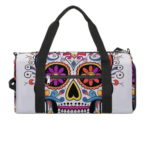 Turnbeutel Duffle Bag Sugar Skull Printed Yoga Bag Printed Backpack Duffel Bag Small Gym Bag for Travel Sports Style One Size Gym Bag, Stil:, Einheitsgröße, Turnbeutel von FCTVSKLN