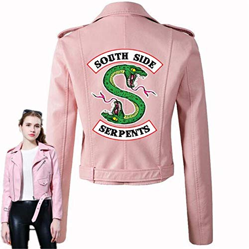 FCWJHNTSL Women PU Jacket Motorradjacke Short Southside Serpents Künstlicher Motorradmantel- Color XXL von FCWJHNTSL