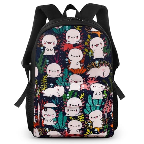 FCXVXCL Axolotl Kinderrucksack Mädchen, Rucksack Kindergarten, Kinder Rucksack Dauerhaft Einstellbare Kindergarten Kinder Buch Taschen Mädchen Buchen Rucksacks Geeignet als Geschenk von FCXVXCL