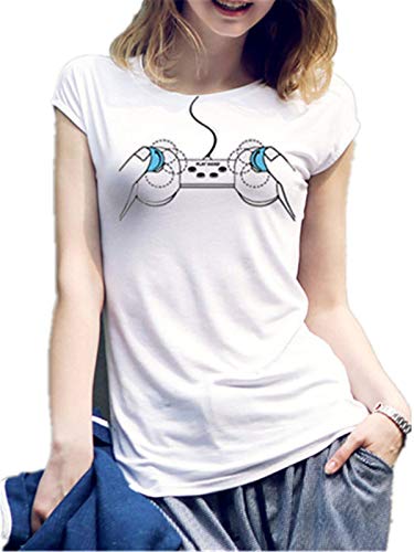 FCYOSO Nipple Twister Game Controller Damen-T-Shirt Gr. S, weiß von FCYOSO