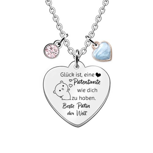 Patentante Anhänger Halsketten Weihnachtsgeschenke Schätzen Verstellbare Kette Zitate graviert Frauen Geburtstag Schmuck Familientag Personalisiert Begleiten Dankeschön Andenken von FCZIVA