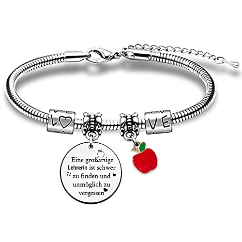 FCZIVA Lehrer Armband Anhänger Lehrer Armreifen schätzen Lehrer Tag Geburtstag Geschenk Tutor Danke Special Schmuck Graduation Erinnerungsstück von Schülern an Lehrer Thanksgiving Weihnachtsgeschenke von FCZIVA