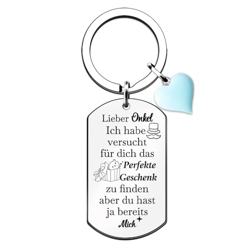 FCZIVA Schlüsselanhänger Geburtstagsgeschenk Onkel Personalisierte Männer Thanksgiving Schlüsselring Inspiration Andenken Positive Motivation Ihn Familie Gather Day Zitat Mitbringsel von FCZIVA