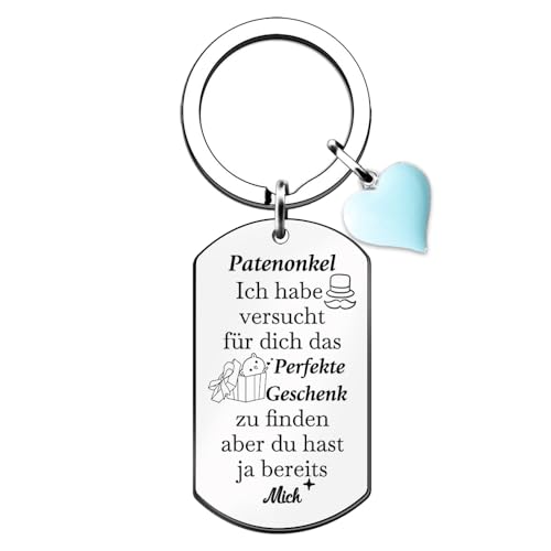 FCZIVA Schlüsselanhänger Geburtstagsgeschenk Patenonkel Personalisierte Männer Vatertag Thanksgiving Schlüsselring Inspiration Andenken Positive Motivation Ihn Familie Gather Day Zitat von FCZIVA