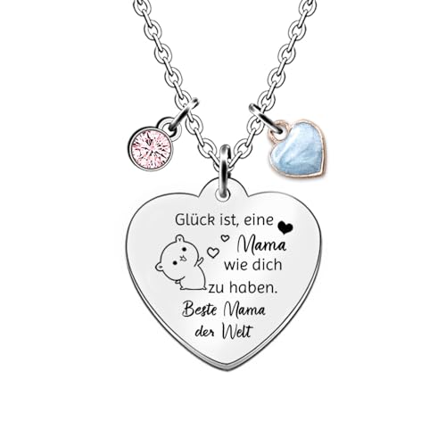 Mama Anhänger Halsketten Weihnachts Schätzen Verstellbare Kette Zitate Graviert Frauen Geburtstag Schmuck Familientag Personalisiert Beste Mutter der Welt Begleiten Dankeschön von FCZIVA